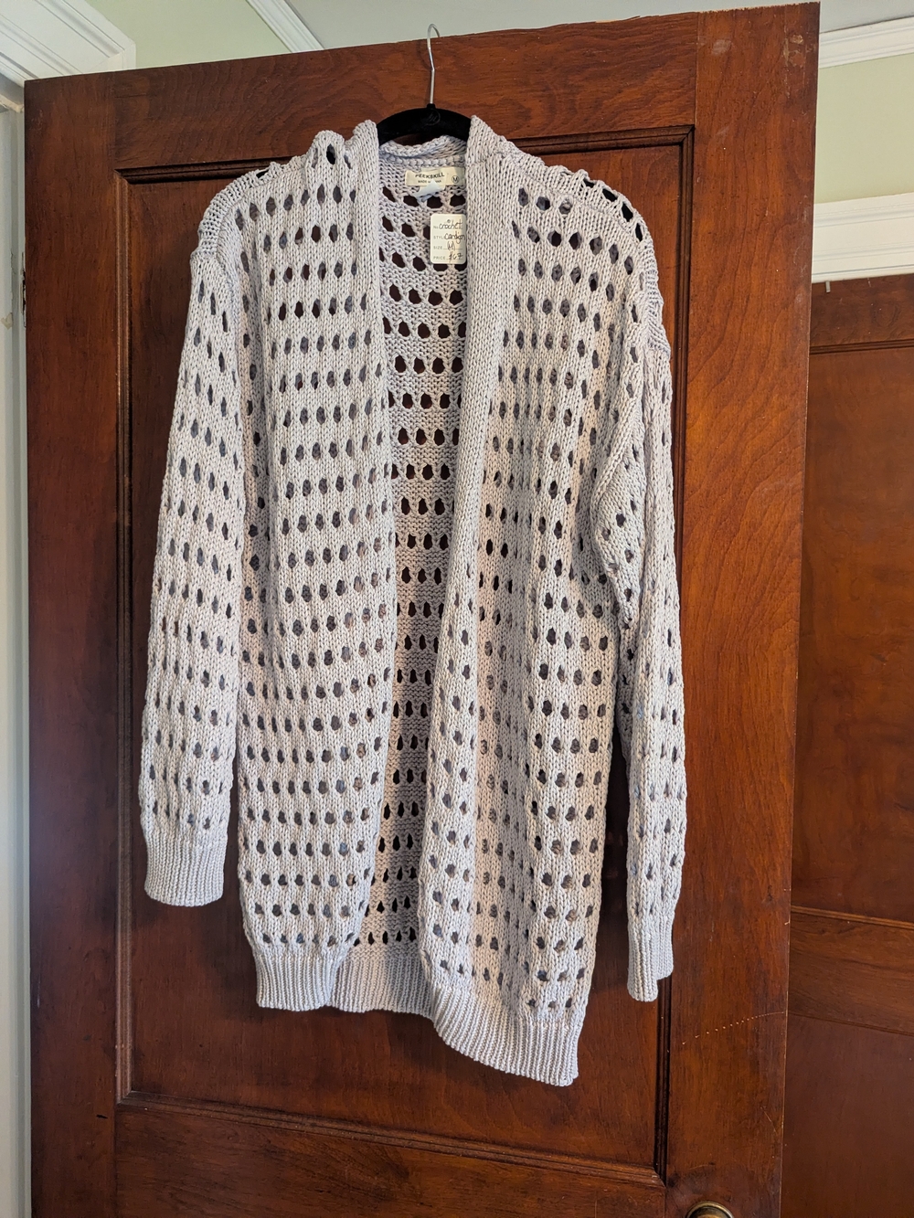 Open-Knit Light Lavender Women's Cardigan Sweater